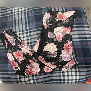 Floral Leggings with Pink and Purple Roses